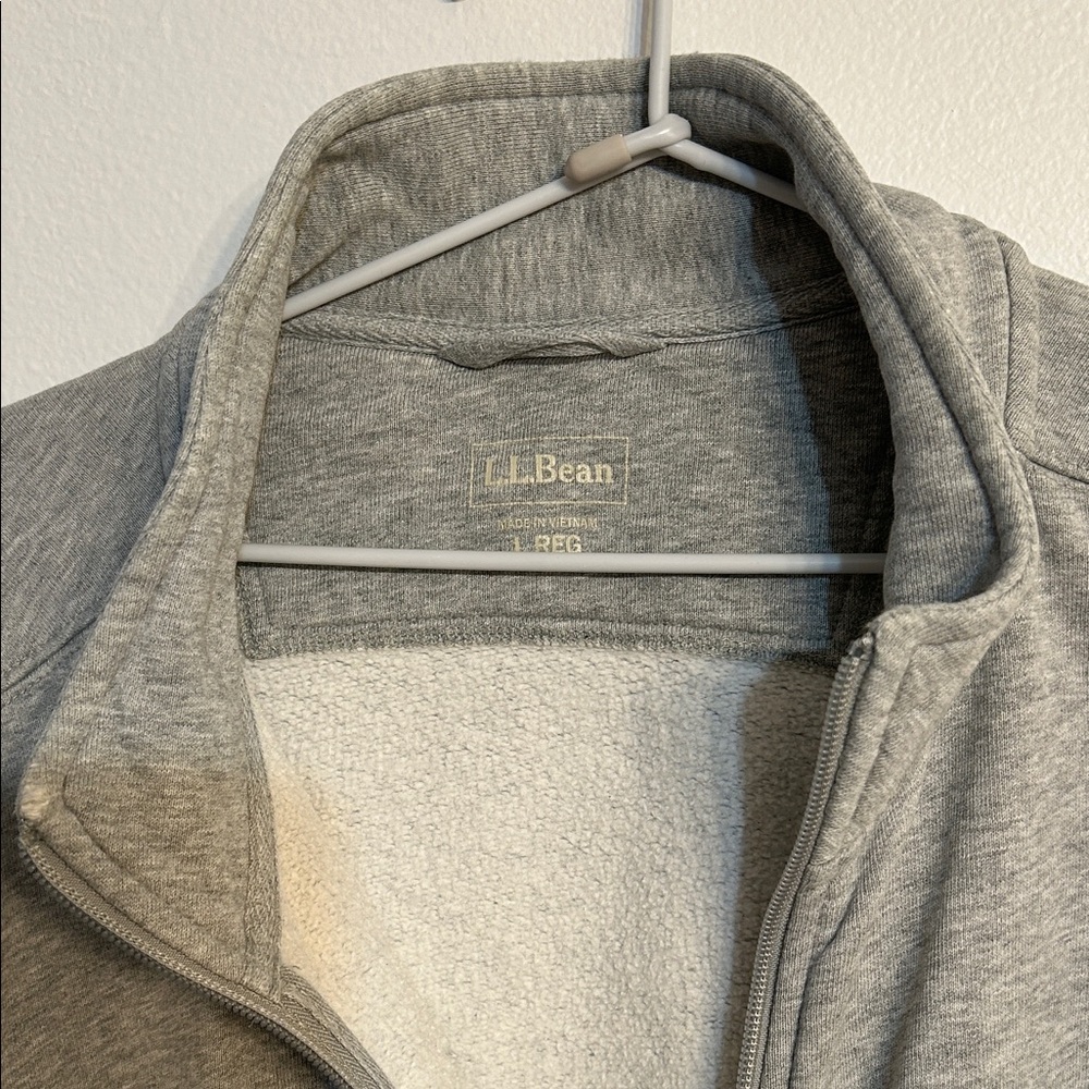L.L. Bean Heather Gray Zip-Up Sweater. Size L
